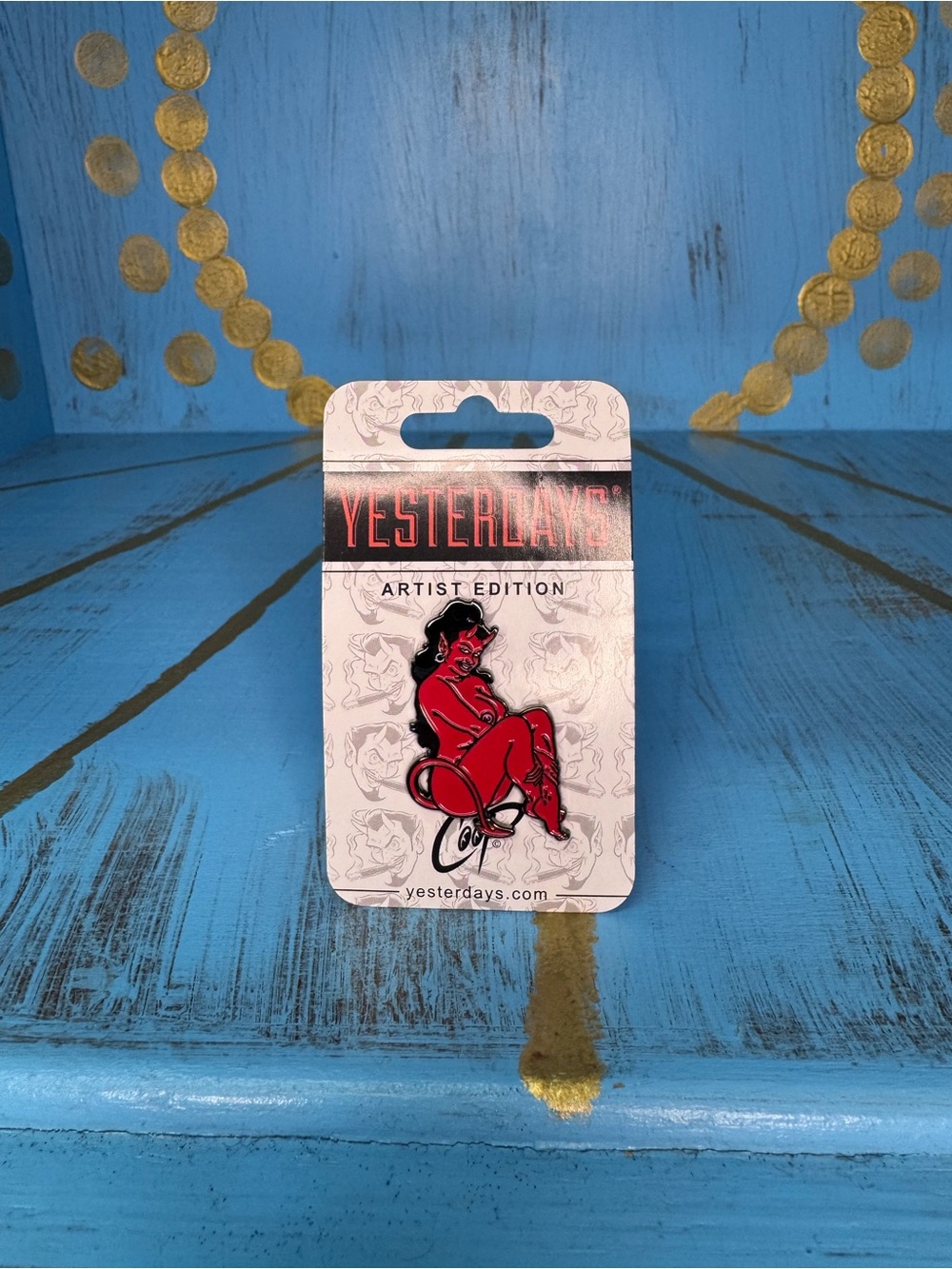 Coop Artist Edition Red Pin - Retro Devil Girl Enamel Pin